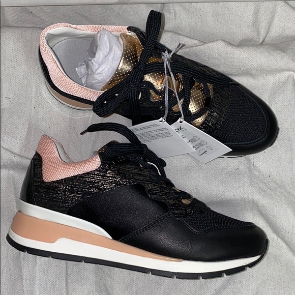 NIB GEOX Shahira metallic suede sneakers sz 35